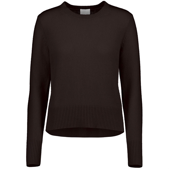 Allude Cashmere Ribkant Sweater, Mørkebrun 