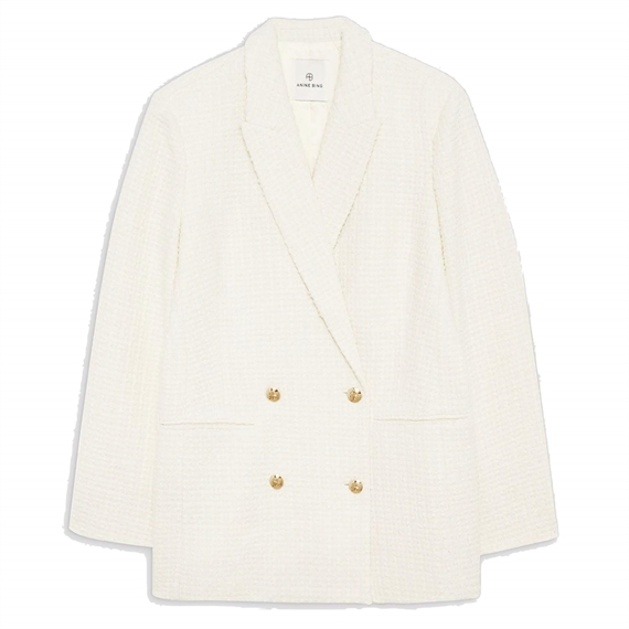 Anine Bing Jasmine Blazer, Ivory 