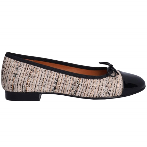 Billi Bi A6021 Ballerina Sko, Black Patent/Boucle