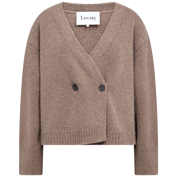 Levete Room LR-PERLE 6 Cardigan, Taupe Grey Melange