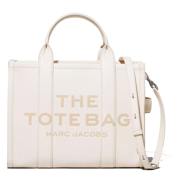 Marc Jacobs The Leather Medium Tote Bag, Cotton/Silver   