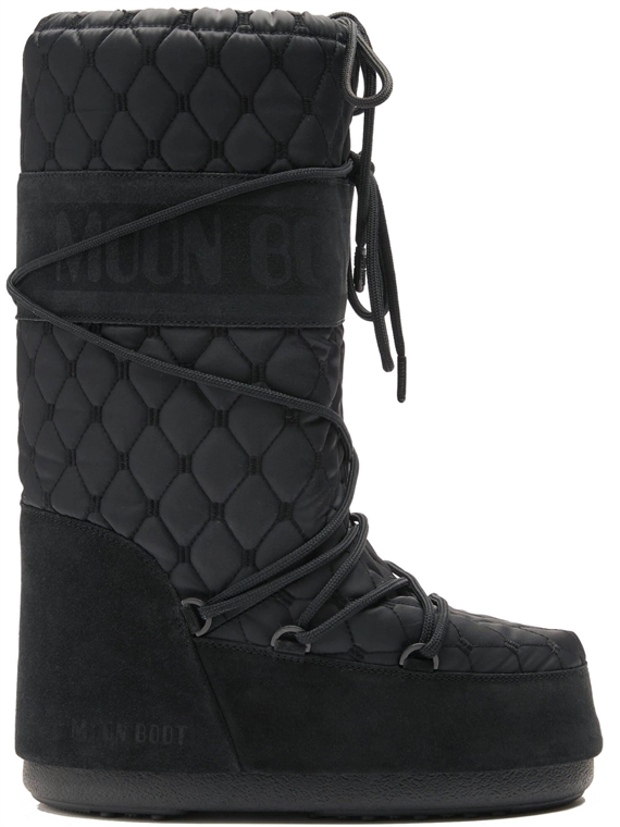 Moon Boot Icon Black Quilted Boots 