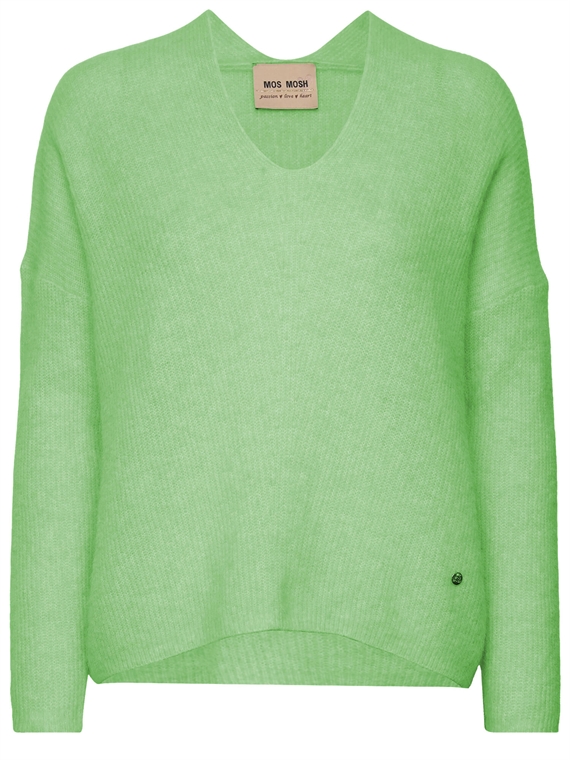 Mos Mosh Thora V-Neck Strik, Zephyr Green 