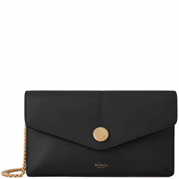 Mulberry Press Stud Pochette Black Micro Classic Grain