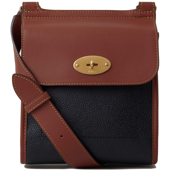 Mulberry Small Antony Black & Cognac Eco Scotchgrain