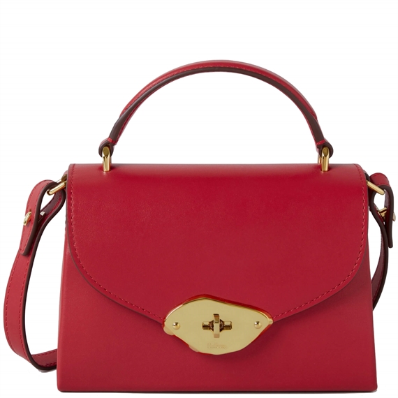 Mulberry Small Lana Top Handle Scarlet Red High Gloss Leather