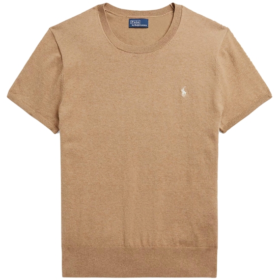 Polo Ralph Lauren Short Sleeve Jumper, Camel Melange