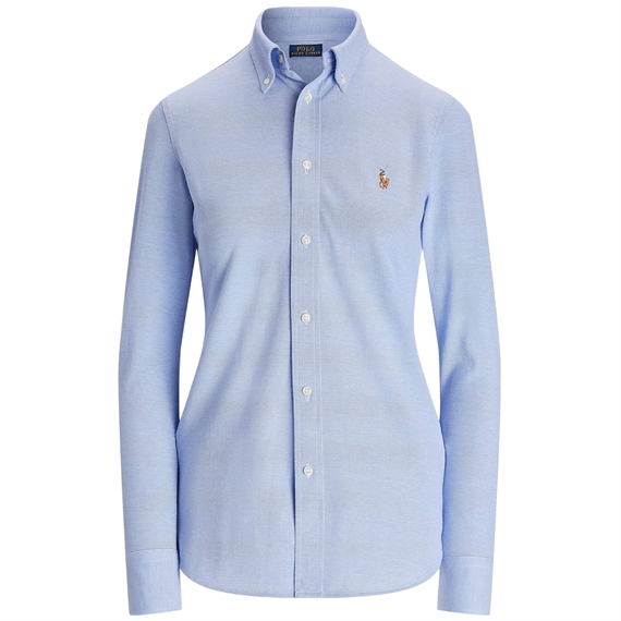 Polo Ralph Lauren Slim Fit Knit Oxford Skjorte, Blå