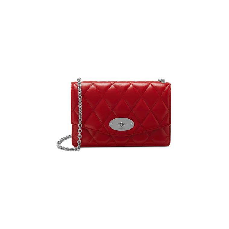 Mulberry Small Darley Quilted Shiny Buffalo Scarlet RL6060/158L160