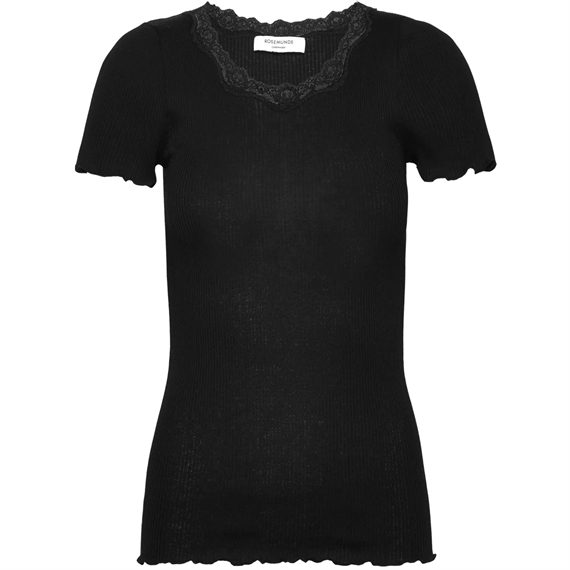 Rosemunde RWBeatha Regular Lace T-shirt, Sort