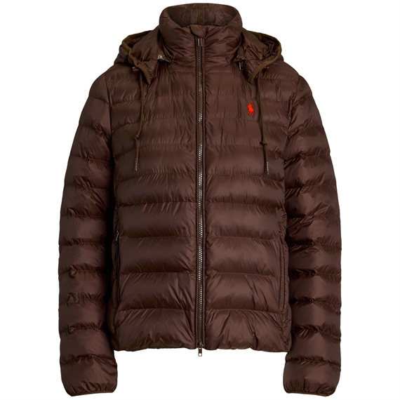 Polo Ralph Lauren Water-Resistant Packable Hooded Jakke, Nutmeg Brown