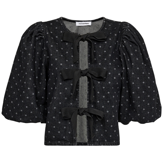 Co\'couture BlackCC Dot Bow Bluse, Sort