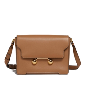 Marni Trunkaroo Medium Shoulder Bag, Moca