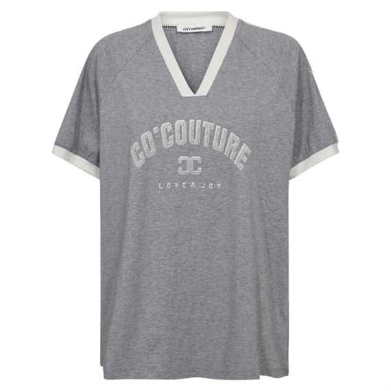 Co\'Couture SiaraCC Oversize Sporty V-Tee, Grey Melange